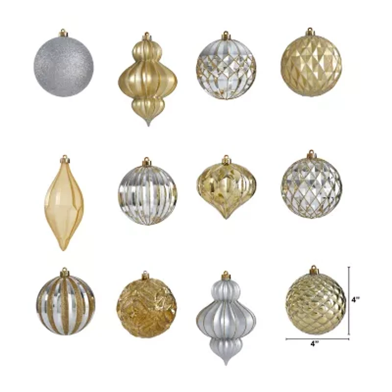 Nearly Natural Shatterproof Tree Gold Box 12-pc. Christmas Ornament