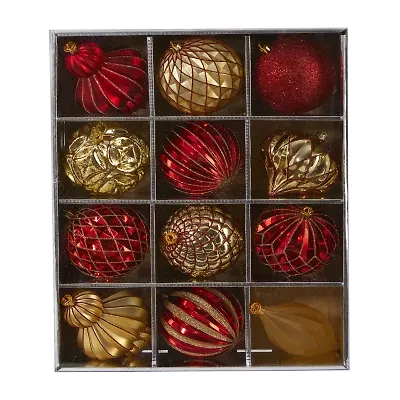 Nearly Natural Shatterproof Tree Red Set 12-pc. Christmas Ornament