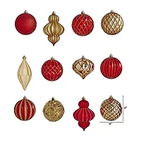 Nearly Natural Shatterproof Tree Red Set 12-pc. Christmas Ornament