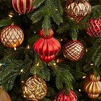 Nearly Natural Shatterproof Tree Red Set 12-pc. Christmas Ornament