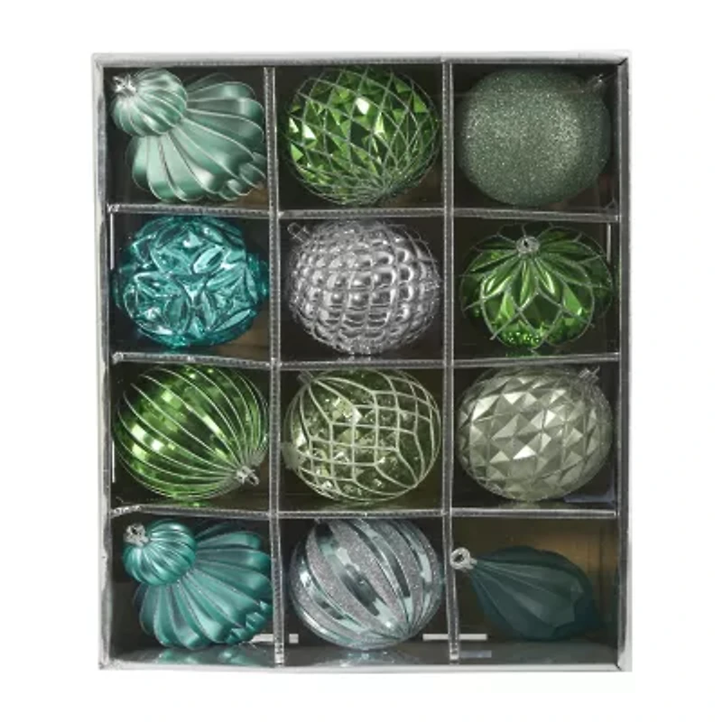 Nearly Natural Shatterproof Tree Silver Box 12-pc. Christmas Ornament