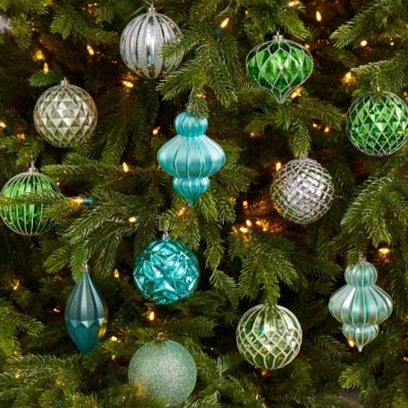 Nearly Natural Shatterproof Tree Silver Box 12-pc. Christmas Ornament