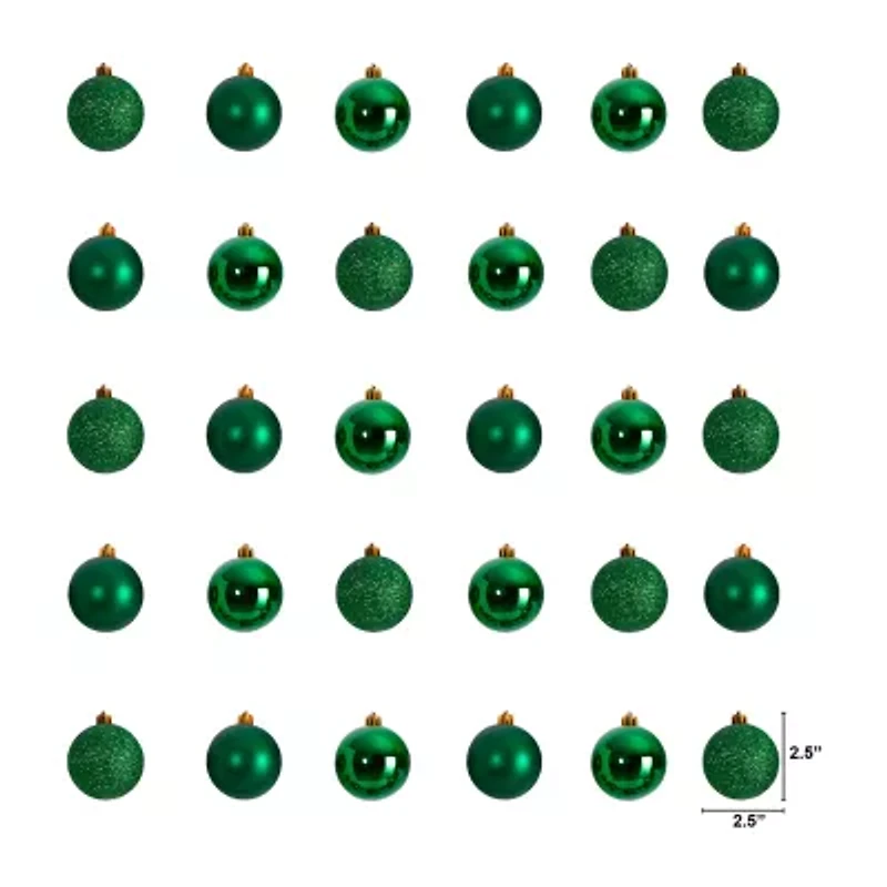 Nearly Natural 2.5" Shatterproof Set 30-pc. Christmas Ornament