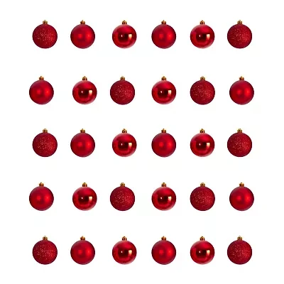 Nearly Natural Holiday 2.5in. Shatterproof 30-pc. Christmas Ornament