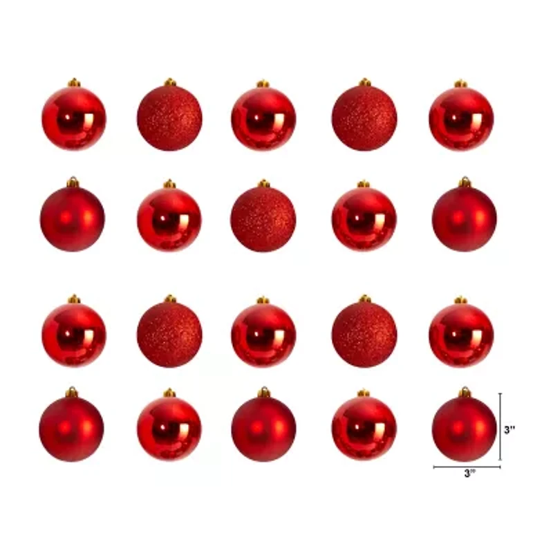 Nearly Natural "Holiday 3"" Shatterproof Set" 20-pc. Christmas Ornament