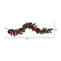 Nearly Natural Apple Christmas Indoor Garland
