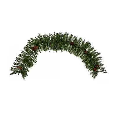 Nearly Natural 6ft. Mixed Pines Faux Pre-Lit Christmas Indoor Garland