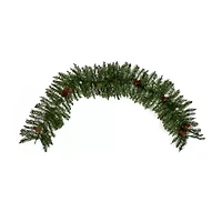 Nearly Natural 6ft. Mixed Pines Faux Pre-Lit Christmas Indoor Garland