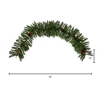 Nearly Natural 6ft. Mixed Pines Faux Pre-Lit Christmas Indoor Garland
