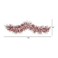 Nearly Natural 6ft. Red Berry Faux Christmas Indoor Garland