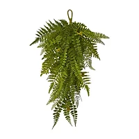 Nearly Natural 28" Fern Artificial Teardrop Set Of 2 Swag