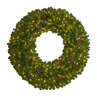 Nearly Natural Giant Faux Pre-Lit Wreath