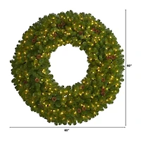 Nearly Natural Giant Faux Pre-Lit Wreath