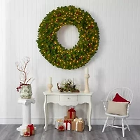 Nearly Natural Giant Faux Pre-Lit Wreath