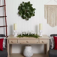 Nearly Natural 22in Magnla Leaf Wreath