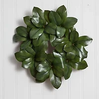 Nearly Natural 22in Magnla Leaf Wreath