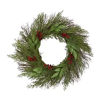 Nearly Natural 20in Cedar Berry Wreath