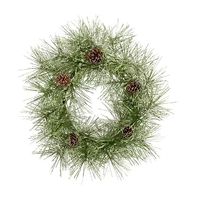 Nearly Natural Iced Pine Artificial Wreath