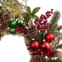 Nearly Natural 24in. Ornament Pine & Pinecone Wreath