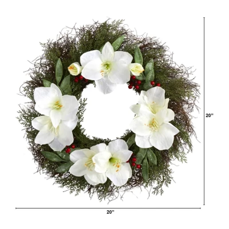 Nearly Natural Artificial Cedar Wreath