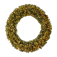 Nearly Natural 6ft. Giant Flocked Faux Pre-Lit Wreath