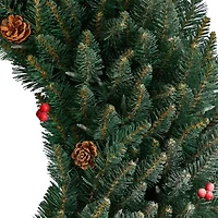 Nearly Natural 4ft. Large Flocked Faux Pre-Lit Wreath