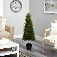 Nearly Natural Cypress Faux 3 1/2 Foot Pre-Lit Christmas Tree