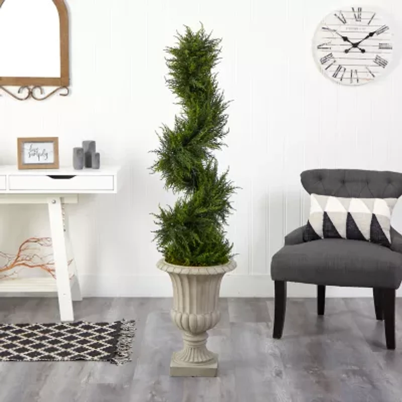 Nearly Natural Faux Cypress 5 Foot Pre-Lit Christmas Tree