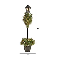 Nearly Natural 5ft. Decorated Lamp Post Christmas Tabletop Decor