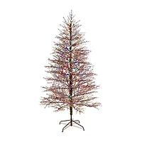 Nearly Natural Frosted Berry Twig Faux 7 Foot Pre-Lit Christmas Tree