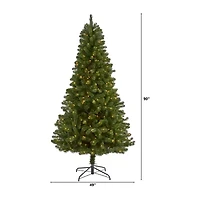 Nearly Natural Faux Douglas 7 1/2 Foot Pre-Lit Fir Christmas Tree