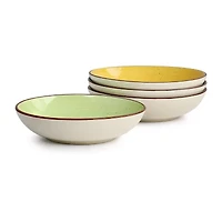 Elama Hudson 12-pc. Double Bowl Stoneware Dinnerware Set