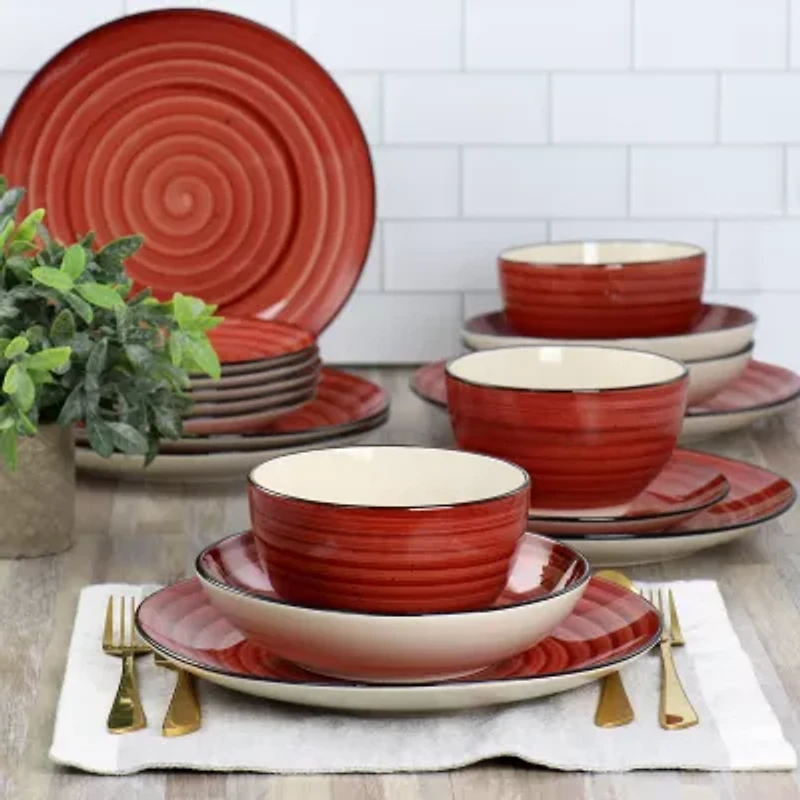 Elama -pc. Stoneware Dinnerware Set