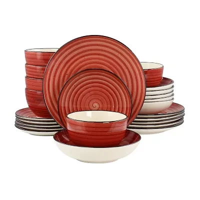Elama 24-pc. Stoneware Dinnerware Set