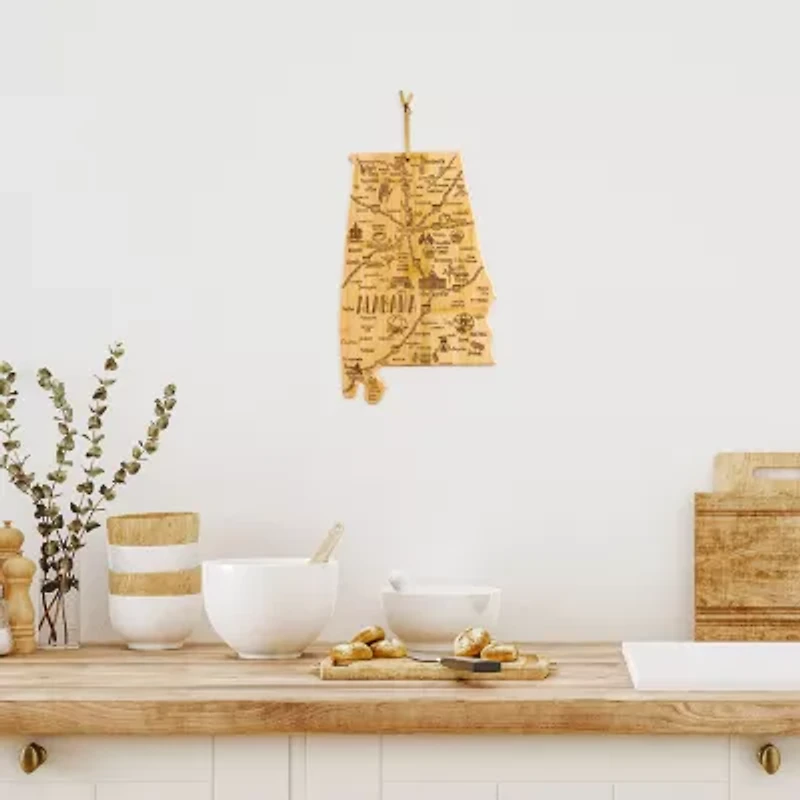 Totally Bamboo Destination State Shaped Serving and Cutting Board