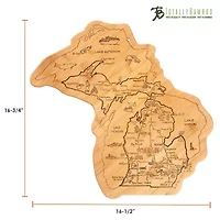Totally Bamboo Destination State Shaped Serving and Cutting Board