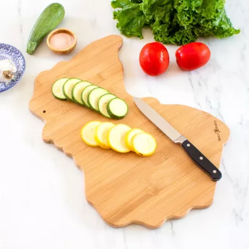 Totally Bamboo Destination State Shaped Serving and Cutting Board