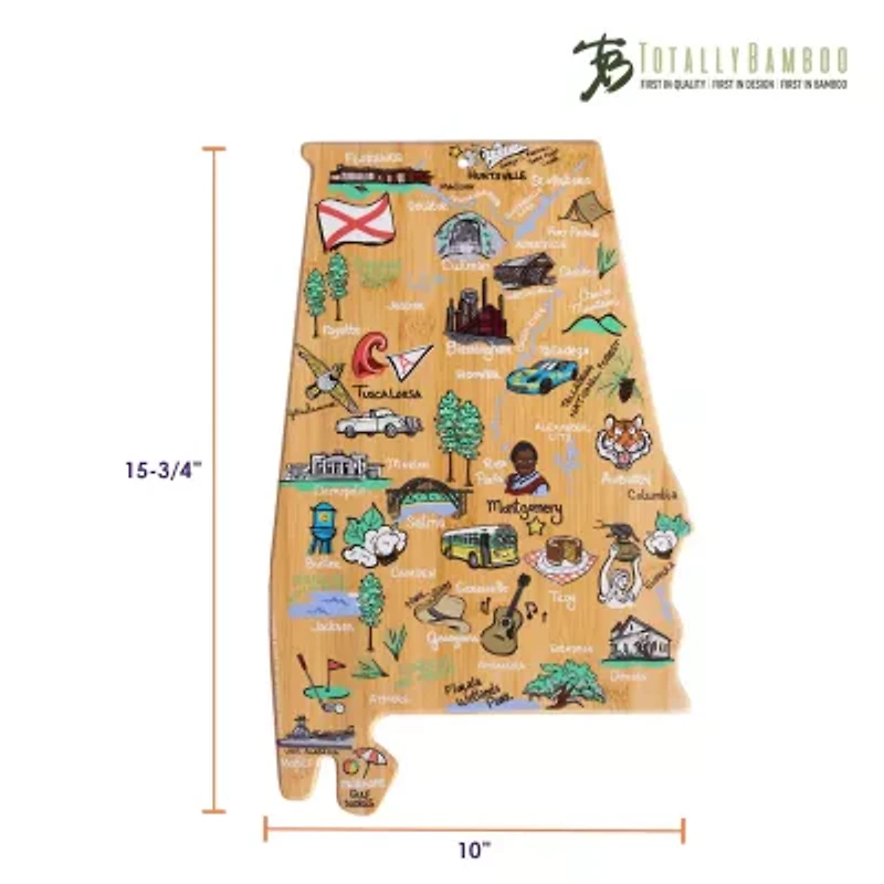 Totally Bamboo State Shaped Serving and Cutting Board Artwork by Fish Kiss