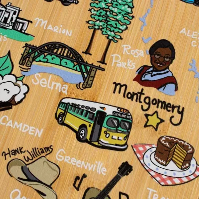 Totally Bamboo State Shaped Serving and Cutting Board Artwork by Fish Kiss