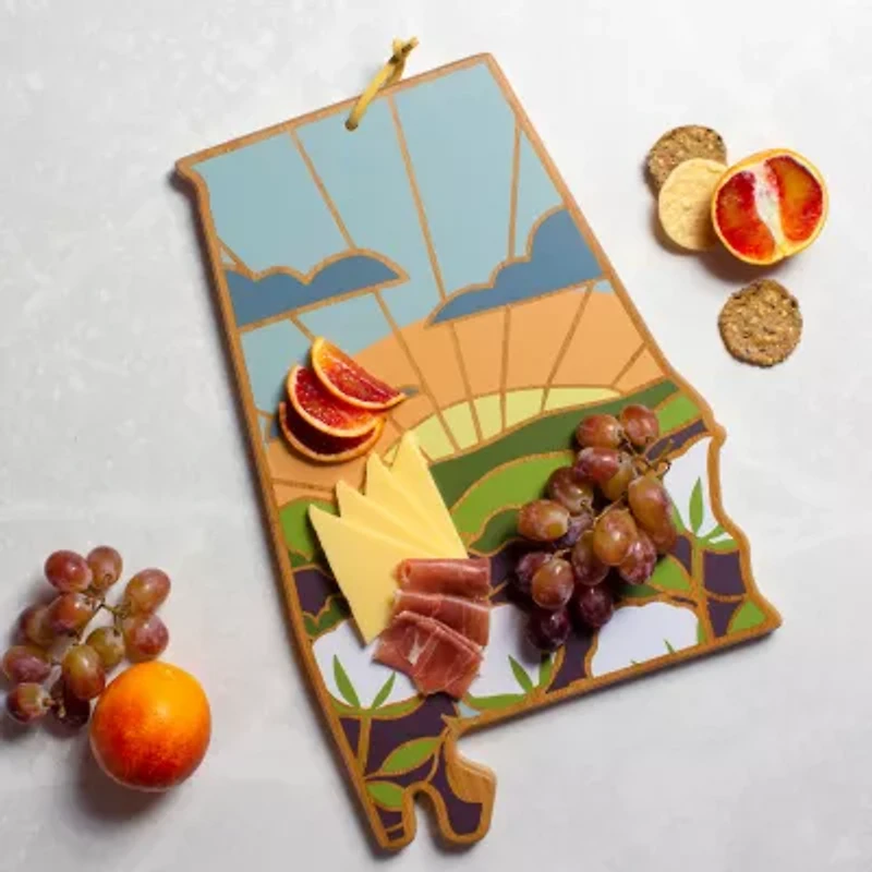 Totally Bamboo State Shaped Serving and Cutting Board Artwork by Summer Stokes