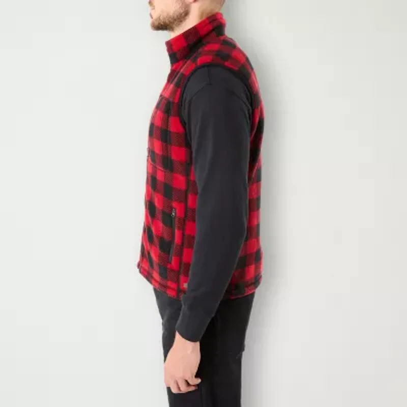 Smiths Workwear Sherpa Lined Plaid Mens Midweight Fleece Vest