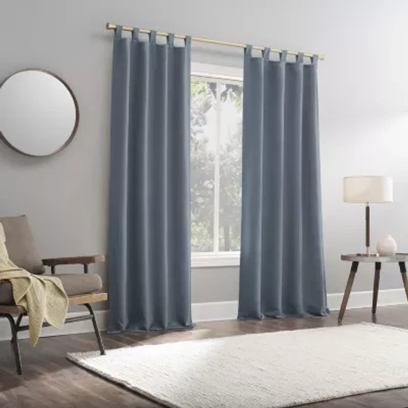 Sun Zero Evan Tab Top Energy Saving Blackout Single Curtain Panel