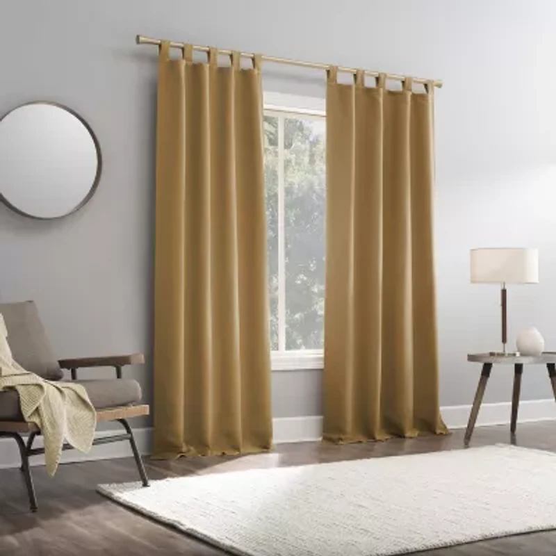 Sun Zero Evan Tab Top Energy Saving Blackout Single Curtain Panel