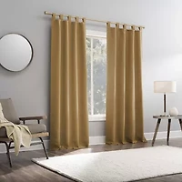 Sun Zero Evan Tab Top Energy Saving Blackout Single Curtain Panel