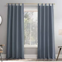 Sun Zero Evan Tab Top Energy Saving Blackout Single Curtain Panel