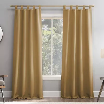 Sun Zero Evan Tab Top Energy Saving Blackout Single Curtain Panel