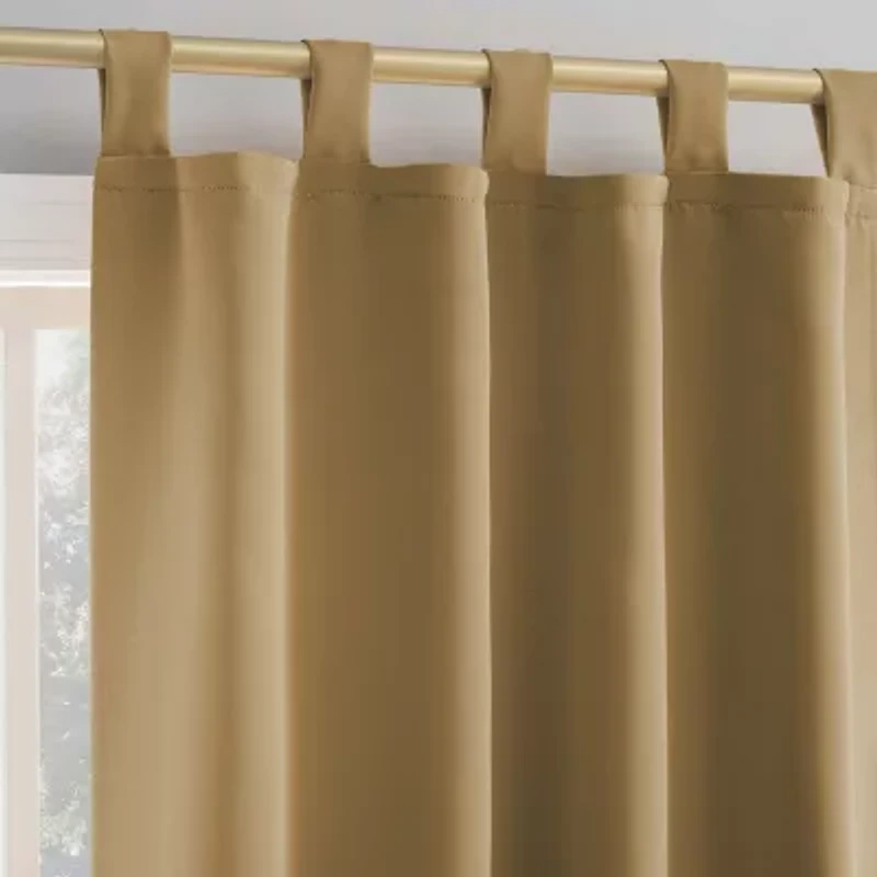Sun Zero Evan Tab Top Energy Saving Blackout Single Curtain Panel