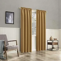 Sun Zero Evan Rod Pocket Energy Saving Blackout Single Curtain Panel