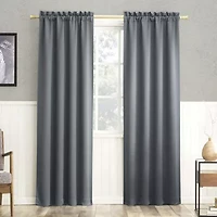 Sun Zero Evan Rod Pocket Energy Saving Blackout Single Curtain Panel