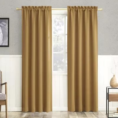 Sun Zero Evan Rod Pocket Energy Saving Blackout Single Curtain Panel